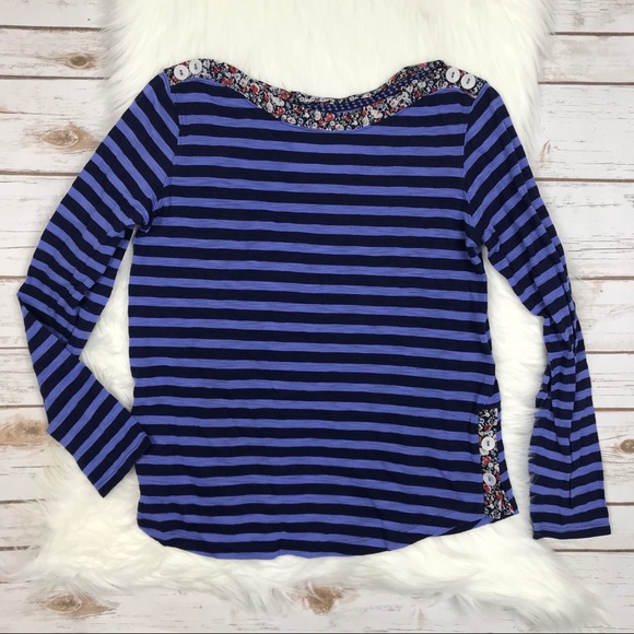 Anthropologie Tops - Anthropologie Postmark Floral Stripe Tee N0352